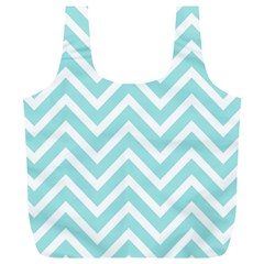 Chevrons Zigzags Pattern Blue Full Print Recycle Bags (l)  by Nexatart