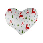 Christmas Pattern Standard 16  Premium Flano Heart Shape Cushions Back