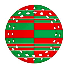 Christmas Colors Red Green Ornament (round Filigree)