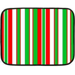 Christmas Holiday Stripes Red Green,white Fleece Blanket (mini)