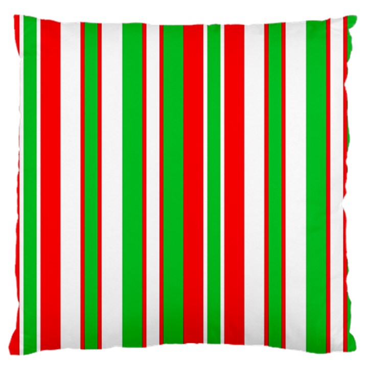 Christmas Holiday Stripes Red green,white Large Cushion Case (One Side)