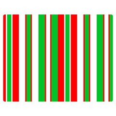 Christmas Holiday Stripes Red Green,white Double Sided Flano Blanket (medium)  by Nexatart