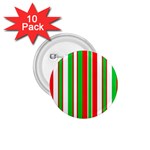 Christmas Holiday Stripes Red green,white 1.75  Buttons (10 pack) Front