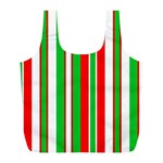 Christmas Holiday Stripes Red green,white Full Print Recycle Bags (L)  Front