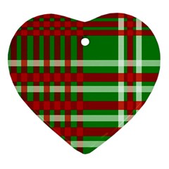 Christmas Colors Red Green White Heart Ornament (two Sides) by Nexatart