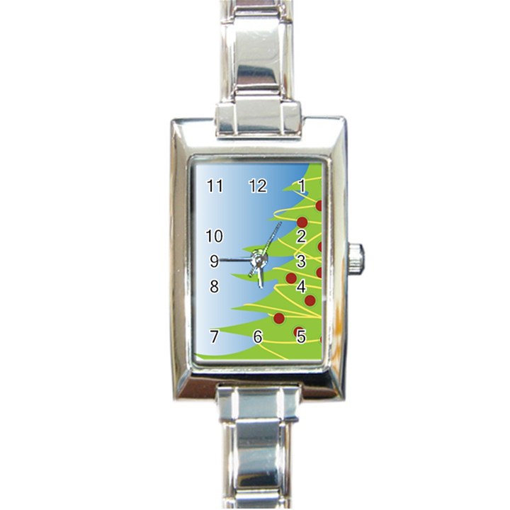 Christmas Tree Christmas Rectangle Italian Charm Watch