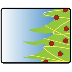 Christmas Tree Christmas Double Sided Fleece Blanket (medium)  by Nexatart