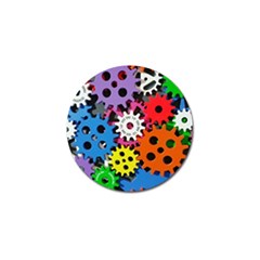 Colorful Toothed Wheels Golf Ball Marker (10 Pack) by Nexatart