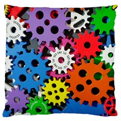 Colorful Toothed Wheels Standard Flano Cushion Case (one Side) by Nexatart