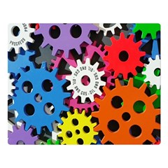 Colorful Toothed Wheels Double Sided Flano Blanket (large) 