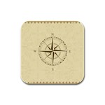 Compass Vintage South West East Rubber Square Coaster (4 pack)  Front