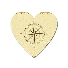 Compass Vintage South West East Heart Magnet by Nexatart