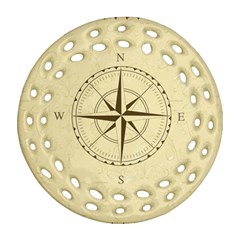 Compass Vintage South West East Round Filigree Ornament (two Sides) by Nexatart