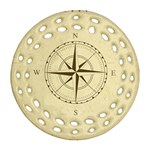 Compass Vintage South West East Round Filigree Ornament (Two Sides) Front