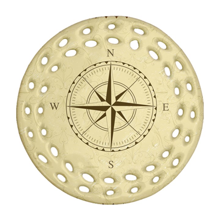 Compass Vintage South West East Round Filigree Ornament (Two Sides)