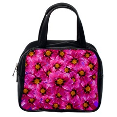 Dahlia Flowers Pink Garden Plant Classic Handbags (one Side) by Nexatart