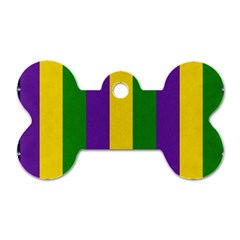 Mardi Gras Striped Pattern Dog Tag Bone (two Sides) by dflcprints