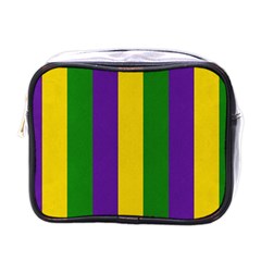 Mardi Gras Striped Pattern Mini Toiletries Bags by dflcprints