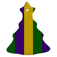 Mardi Gras Striped Pattern Christmas Tree Ornament (two Sides) by dflcprints