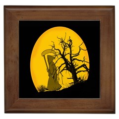 Death Haloween Background Card Framed Tiles by Nexatart