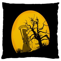 Death Haloween Background Card Standard Flano Cushion Case (two Sides) by Nexatart