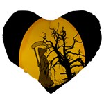 Death Haloween Background Card Large 19  Premium Flano Heart Shape Cushions Back