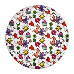 Doodle Wallpaper Ornament (round Filigree)