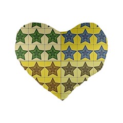 Pattern With A Stars Standard 16  Premium Heart Shape Cushions by Nexatart