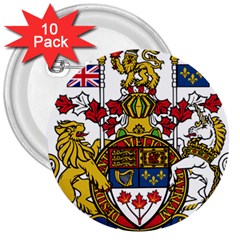 Coat Of Arms Of Canada  3  Buttons (10 Pack) 