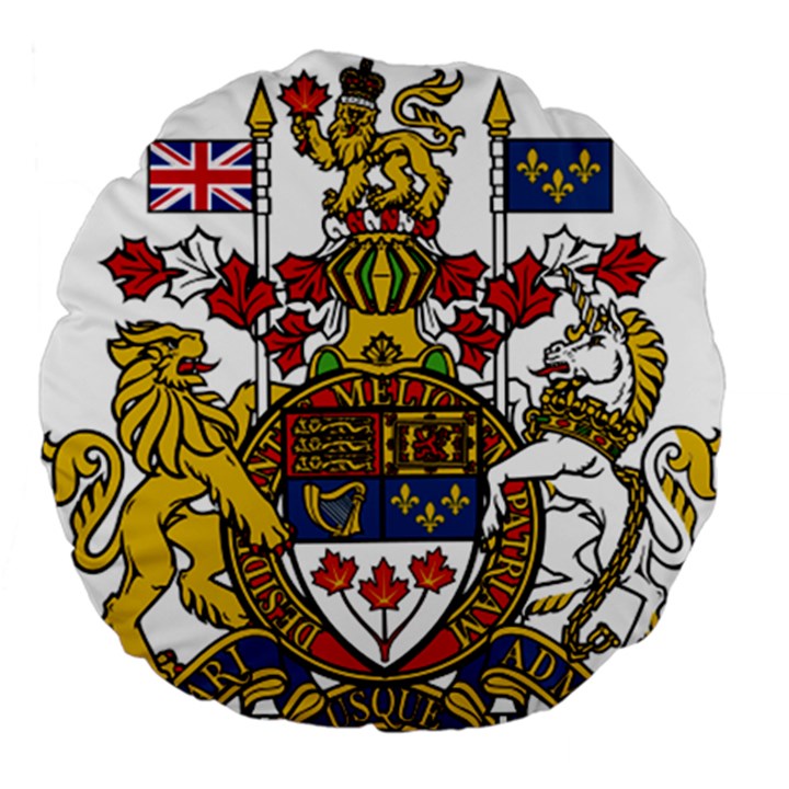 Coat of Arms of Canada  Large 18  Premium Flano Round Cushions