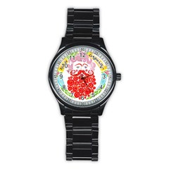 Life Is Art  Stainless Steel Round Watch