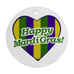 Happy Mardi Gras Logo Ornament (round) by dflcprints