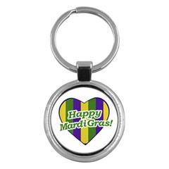 Happy Mardi Gras Logo Key Chains (round)  by dflcprints