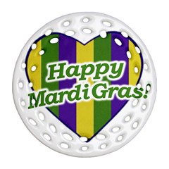 Happy Mardi Gras Logo Ornament (round Filigree) by dflcprints