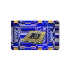 Processor Cpu Board Circuits Magnet (name Card) by Nexatart