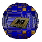 Processor Cpu Board Circuits Large 18  Premium Round Cushions Front