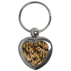 Honey Bee Water Buckfast Key Chains (heart)  by Nexatart