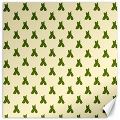 Leaf Pattern Green Wallpaper Tea Canvas 16  x 16  