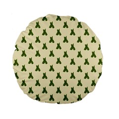 Leaf Pattern Green Wallpaper Tea Standard 15  Premium Flano Round Cushions