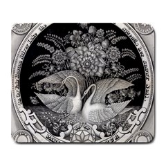 Swans Floral Pattern Vintage Large Mousepads by Nexatart