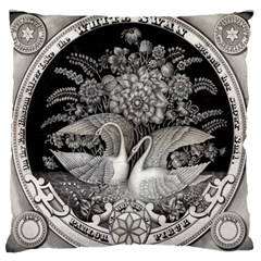 Swans Floral Pattern Vintage Large Flano Cushion Case (one Side) by Nexatart