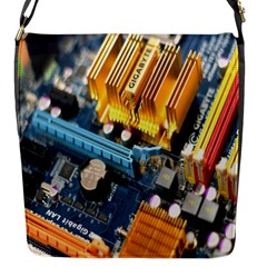 Technology Computer Chips Gigabyte Flap Messenger Bag (s) by Nexatart