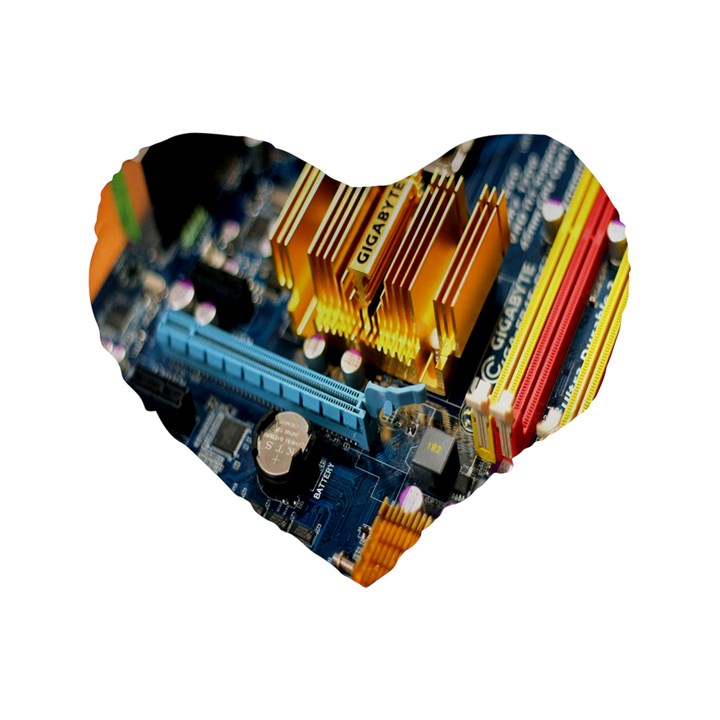 Technology Computer Chips Gigabyte Standard 16  Premium Flano Heart Shape Cushions