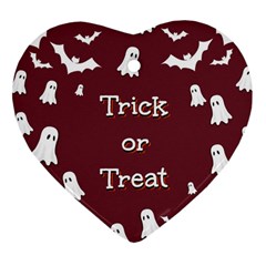 Halloween Free Card Trick Or Treat Ornament (heart) by Nexatart