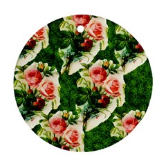 Floral Collage Round Ornament (two Sides) by Nexatart