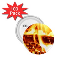 Fire Flame Wood Fire Brand 1 75  Buttons (100 Pack)  by Nexatart