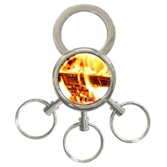 Fire Flame Wood Fire Brand 3-ring Key Chains by Nexatart