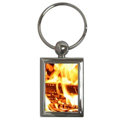 Fire Flame Wood Fire Brand Key Chains (rectangle)  by Nexatart