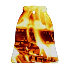 Fire Flame Wood Fire Brand Ornament (bell) by Nexatart