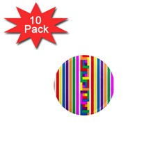 Rainbow Geometric Design Spectrum 1  Mini Magnet (10 Pack)  by Nexatart